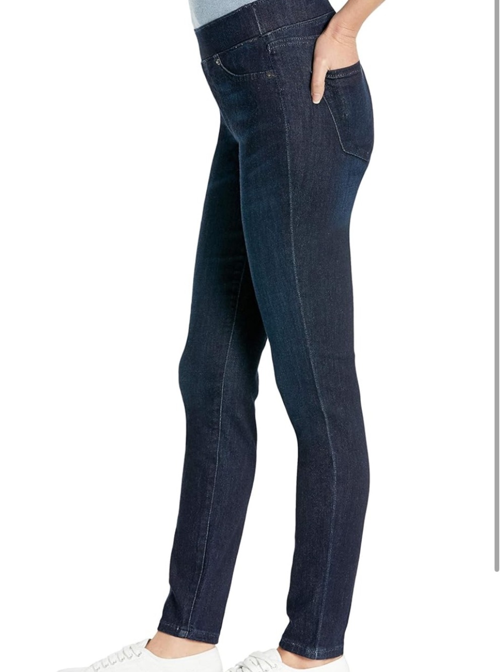 NWOT! Amazon Essentials Women's Dark Indigo Stretch Skinny Jeans 12 Short $21 - Picture 3 of 4